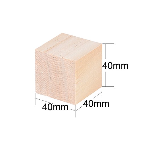 24pcs 4x4x4cm Cubos Madera Bloques Cuadrados para Manualidades Diy Artesanía Pintar Decoración