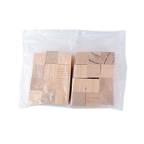 24pcs 4x4x4cm Cubos Madera Bloques Cuadrados para Manualidades Diy Artesanía Pintar Decoración