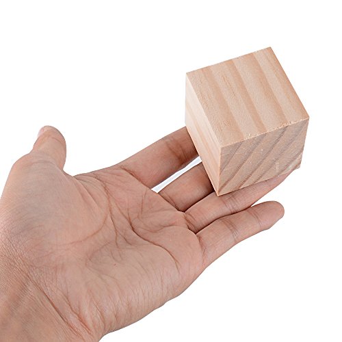 24pcs 4x4x4cm Cubos Madera Bloques Cuadrados para Manualidades Diy Artesanía Pintar Decoración