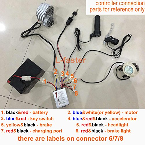 24V36V 350W Kit eléctrico de la conversión de la vespa del kit del motor eléctrico de Bici eléctrica casera de Bike L-FASTER EBike de la bici de E-Bike de DIY (24V350W)