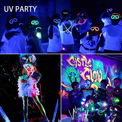 24W UV Luz LED, Lámpara de Luz Negra IP66 Impermeable Barra Ultravioleta con Interruptor, Cable de Alimentación de 1.5M Iluminación de Escenario para Bar Discoteca DJ Disco Halloween Navidad Fiesta