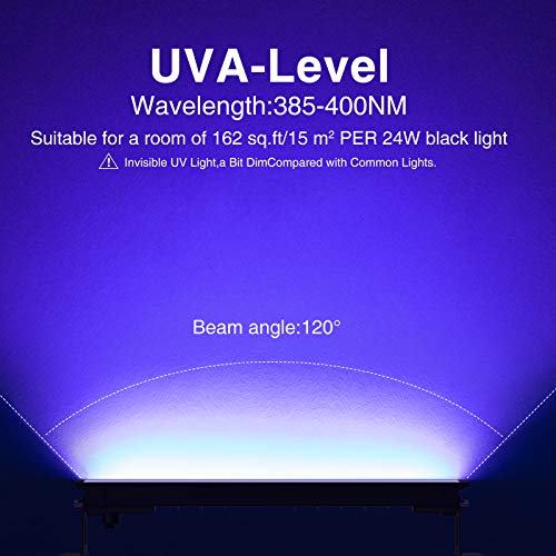 24W UV Luz LED, Lámpara de Luz Negra IP66 Impermeable Barra Ultravioleta con Interruptor, Cable de Alimentación de 1.5M Iluminación de Escenario para Bar Discoteca DJ Disco Halloween Navidad Fiesta 24W UV Luz LED, Lámpara de Luz Negra IP66 Impermeable Barra Ultravioleta con Interruptor, Cable de Alimentación de 1.5M Iluminación de Escenario para Bar Discoteca DJ Disco Halloween Navidad Fiesta