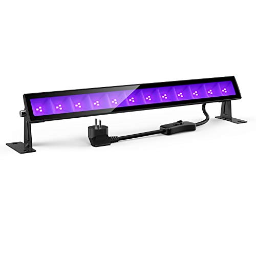 24W UV Luz LED, Lámpara de Luz Negra IP66 Impermeable Barra Ultravioleta con Interruptor, Cable de Alimentación de 1.5M Iluminación de Escenario para Bar Discoteca DJ Disco Halloween Navidad Fiesta