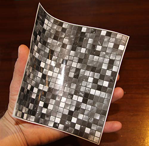 24x Negro blanco Lámina impresa 2d PEGATINAS lisas para pegar sobre azulejos cuadrados de 15cm en cocina, baños – resistentes al agua y aceite 24x Negro blanco Lámina impresa 2d PEGATINAS lisas para pegar sobre azulejos cuadrados de 15cm en cocina, baños – resistentes al agua y aceite