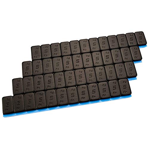 25 Contrapesos Negro 12x5g Pesos Adhesivos Pesos 60g con Rebordes Galvanizado & Recubierto kg Negro 5gx12 1,5kg