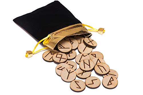 25 de madera runas piedra bolsa Set con diseño y significado pergamino (en inglés) 25 de madera runas piedra bolsa Set con diseño y significado pergamino (en inglés)