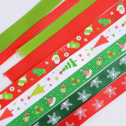 26pcs Cinta Navidad de Tela Cinta Navideña Decorativa para Navidad Decoración iFiesta Boda Hogar Multicolor 1m x 26pcs
