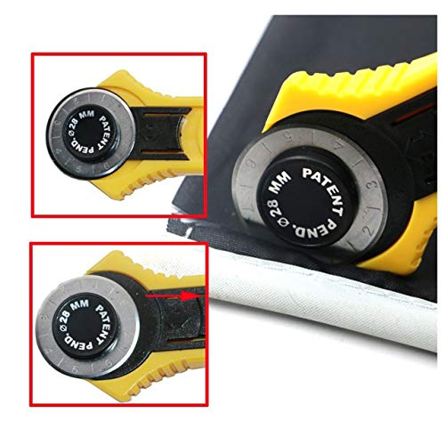 28/45 mm Rotary Cutter Patchwork Roller Cutter Wheel Cuchillo redondo Tela Tela Cuero Craft Cutter DIY Arts Crafts Herramienta de costura (Amarillo) ESjasnyfall 28/45 mm Rotary Cutter Patchwork Roller Cutter Wheel Cuchillo redondo Tela Tela Cuero Craft Cutter DIY Arts Crafts Herramienta de costura (Amarillo) ESjasnyfall