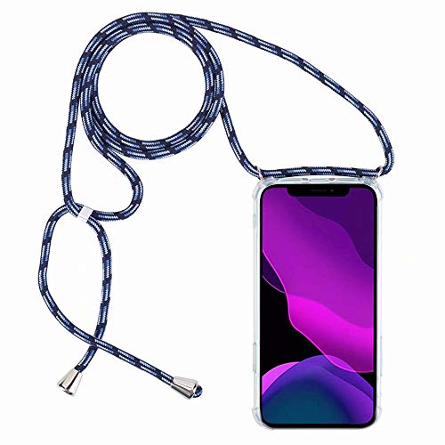 2ndSpring Funda con Cuerda Compatible con Huawei P30 Pro,Colgante Collar Correa de Cuello Cadena Cordón,Azul Claro