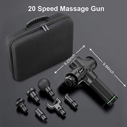 2NLF Pistola de Masaje Muscular, Pistola Masaje Muscular Personal de Mano,Masajeador de Músculos de Tejido Profundo con 20 Niveles Ajustables, 6 Cabezas de Masaje y Pantalla LCD 2NLF Pistola de Masaje Muscular, Pistola Masaje Muscular Personal de Mano,Masajeador de Músculos de Tejido Profundo con 20 Niveles Ajustables, 6 Cabezas de Masaje y Pantalla LCD