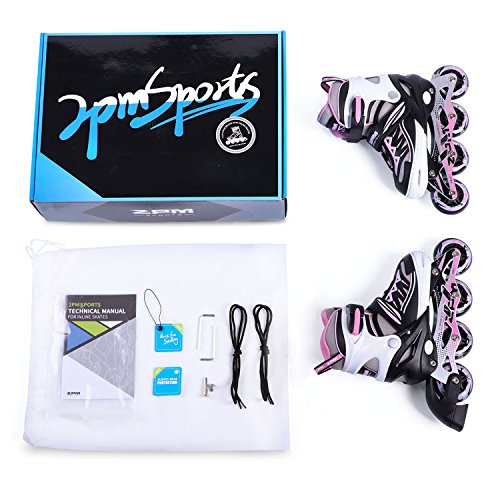 2PM SPORTS Cytia Ajustable Iluminación Patines en línea para niños y Adolescentes con luz Completa hasta LED Ruedas, Diversión Flashing Roller Blades para niños y niñas - Pink L(36-39EU) 2PM SPORTS Cytia Ajustable Iluminación Patines en línea para niños y Adolescentes con luz Completa hasta LED Ruedas, Diversión Flashing Roller Blades para niños y niñas - Pink L(36-39EU)