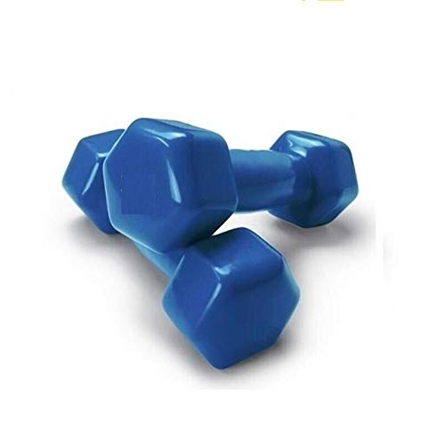 2X MANCUERNAS PESAS DE 2KG EN VINILO SUAVE EJECCICIO GIMNASIA AZUL Y ROSA