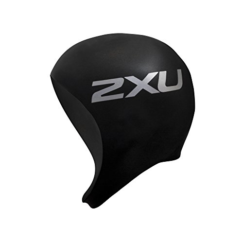 2XU Gorro de natación Unisex de Neopreno, Neopreno Natación, Hombre, Color Negro/Negro, tamaño Large/Extra-Large