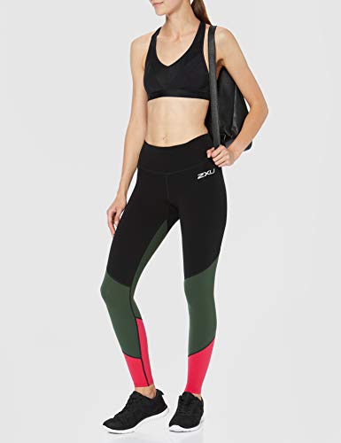 2XU Mallas de compresión para Mujer Fitness de Tiro Medio - Wa5389b, Mujer, 9336340735540, Negro, XS