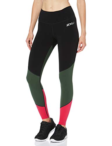 2XU Mallas de compresión para Mujer Fitness de Tiro Medio - Wa5389b, Mujer, 9336340735540, Negro, XS