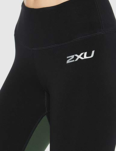 2XU Mallas de compresión para Mujer Fitness de Tiro Medio - Wa5389b, Mujer, 9336340735540, Negro, XS