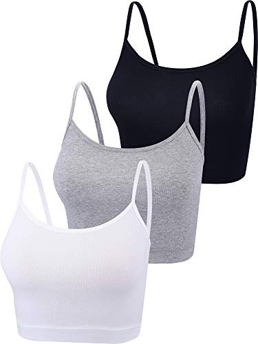 3 Camisolas Spaghetti para Yoga Dormir (Negro, Blanco, Gris, S) 3 Camisolas Spaghetti para Yoga Dormir (Negro, Blanco, Gris, S)