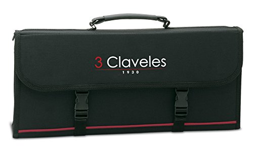 3 Claveles - Estuche Profesional Porta Cuchillos, Lona Rígida Lavable, con Asa para Transportar, hasta 17 Piezas 3 Claveles - Estuche Profesional Porta Cuchillos, Lona Rígida Lavable, con Asa para Transportar, hasta 17 Piezas