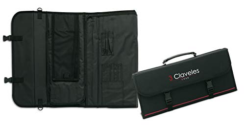 3 Claveles - Estuche Profesional Porta Cuchillos, Lona Rígida Lavable, con Asa para Transportar, hasta 17 Piezas 3 Claveles - Estuche Profesional Porta Cuchillos, Lona Rígida Lavable, con Asa para Transportar, hasta 17 Piezas
