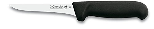 3 Claveles Set Cocina-Cuchillo Carnicero, Deshuesador y Jamonero + Chaira + Maletín Portacuchillos con Capacidad para 6 Piezas