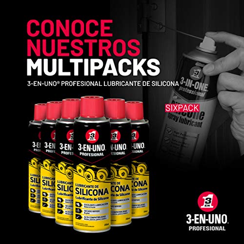 3-IN-ONE 34468 Spray lubricante de silicona (250 ml), Amarillo/Negro, 250ml 3-IN-ONE 34468 Spray lubricante de silicona (250 ml), Amarillo/Negro, 250ml
