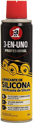 3-IN-ONE 34468 Spray lubricante de silicona (250 ml), Amarillo/Negro, 250ml