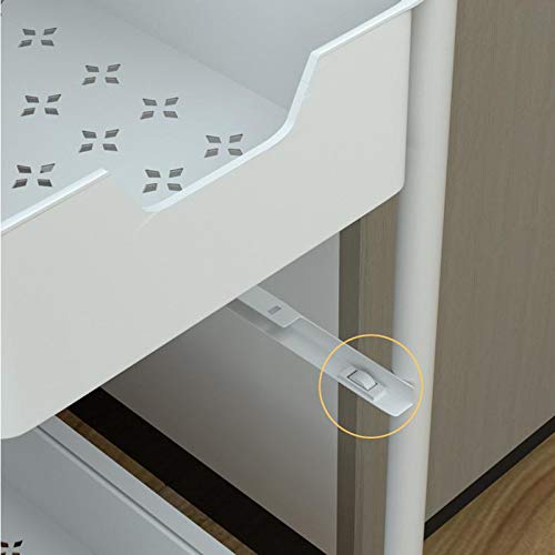 3 Niveles De Cocina Carro De Cocina En Ruedas Plastic Rolling Cart Push-Pull Drawer Storage Rack Para El Hogar Oficina Cocina Cuarto De Baño Salón De Belleza Spa Sirviendo (Color : Blanco)