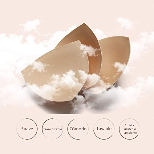 3 Pack Almohadillas para Sujetador, Rellenos Extraíbles para Bikinis, Sujetador Deportivo Push-up Semicírculo Recomendabe para Copa B/C (Delgado Beige) 3 Pack Almohadillas para Sujetador, Rellenos Extraíbles para Bikinis, Sujetador Deportivo Push-up Semicírculo Recomendabe para Copa B/C (Delgado Beige)