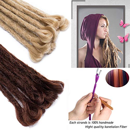 3 Paquetes Hechos a Mano Reggae y Hip-hop Dreadlocks Extensiones de Cabello Trenzas de Ganchillo Sintéticas Twist Cabello 50cm Rubio Blanqueador