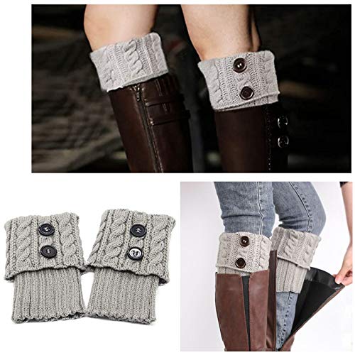 3 Pares Calentadores Piernas Mujer Calcetines de Punto Invierno Tejidos Cálidos Botón Calientapiernas Cortas Ganchillo Cubierta para Botas y Botines (Negro/Gris/Beige) 3 Pares Calentadores Piernas Mujer Calcetines de Punto Invierno Tejidos Cálidos Botón Calientapiernas Cortas Ganchillo Cubierta para Botas y Botines (Negro/Gris/Beige)