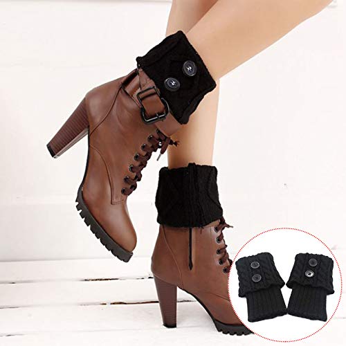 3 Pares Calentadores Piernas Mujer Calcetines de Punto Invierno Tejidos Cálidos Botón Calientapiernas Cortas Ganchillo Cubierta para Botas y Botines (Negro/Gris/Beige) 3 Pares Calentadores Piernas Mujer Calcetines de Punto Invierno Tejidos Cálidos Botón Calientapiernas Cortas Ganchillo Cubierta para Botas y Botines (Negro/Gris/Beige)