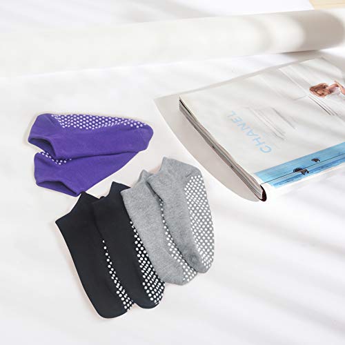 3 pares de calcetines antideslizantes para mujer, yoga, pilates, ballet, baile, fitness, entrenamiento de pies descalzos, trampolín Sox UK 4-10 / EU 35-42 3 pares de calcetines antideslizantes para mujer, yoga, pilates, ballet, baile, fitness, entrenamiento de pies descalzos, trampolín Sox UK 4-10 / EU 35-42