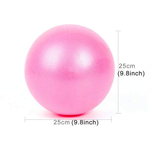 3 PCS Mini Yoga Pilates bola a prueba de explosiones de PVC bola equilibrada gimnástico de la aptitud ejercicio de entrenamiento con paja, Diámetro: 25 cm (rosa) Práctico equipo de gimnasia en el hoga