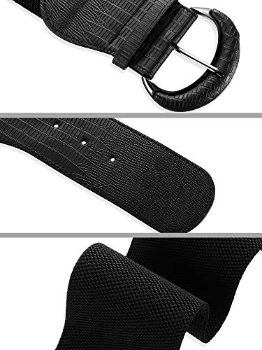 3 piezas de Ancho para Mujer Cinturón de Cintura Elástico Cinch Belt Cinturón Elástico de Cuero para Damas Vestido de Decoración