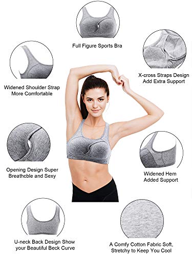 3 Piezas de Sujetador Deportivo Anti-Flacidez de Mujeres de Crop Top con Almohadilla Suave para Aerobic Fitness Yoga, Colores Variados (XL)