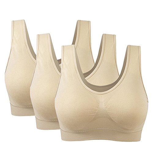 3 Piezas Sujetador Deportivo para Mujeres Sin Costuras Yoga Racerback Top con Almohadillas Extraíbles Ultimate Corriendo Gimnasio Ropa (5XL: 48/50, Desnudo x3) 3 Piezas Sujetador Deportivo para Mujeres Sin Costuras Yoga Racerback Top con Almohadillas Extraíbles Ultimate Corriendo Gimnasio Ropa (5XL: 48/50, Desnudo x3)