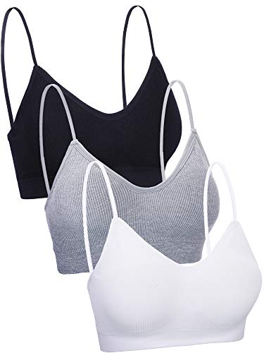 3 Sujetadores de Tubo de Cuello V Camisola con Relleno sin Costura Bandeau Sujetador Deportivo Sujetador de Dormir con Tirantes Elásticos (Negro, Blanco, Gris, L-XL) 3 Sujetadores de Tubo de Cuello V Camisola con Relleno sin Costura Bandeau Sujetador Deportivo Sujetador de Dormir con Tirantes Elásticos (Negro, Blanco, Gris, L-XL)