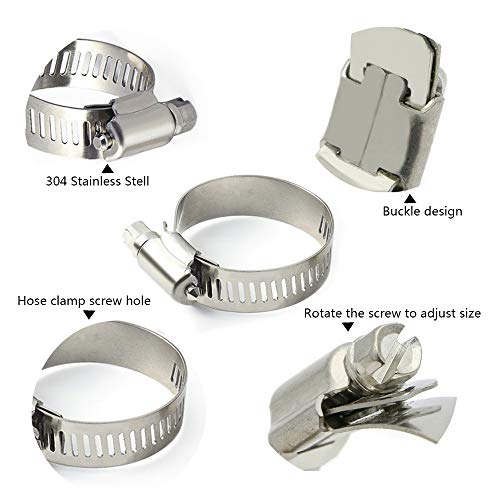 30 Piezas Abrazaderas Metalicas 10-63mm Abrazadera de Manguera de Acero Inoxidable Ajustable Clip Juego de Abrazaderas para Tubos 6 Tamaño (30 piezas) 30 Piezas Abrazaderas Metalicas 10-63mm Abrazadera de Manguera de Acero Inoxidable Ajustable Clip Juego de Abrazaderas para Tubos 6 Tamaño (30 piezas)