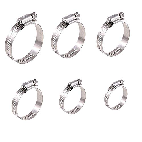 30 Piezas Abrazaderas Metalicas 10-63mm Abrazadera de Manguera de Acero Inoxidable Ajustable Clip Juego de Abrazaderas para Tubos 6 Tamaño (30 piezas) 30 Piezas Abrazaderas Metalicas 10-63mm Abrazadera de Manguera de Acero Inoxidable Ajustable Clip Juego de Abrazaderas para Tubos 6 Tamaño (30 piezas)