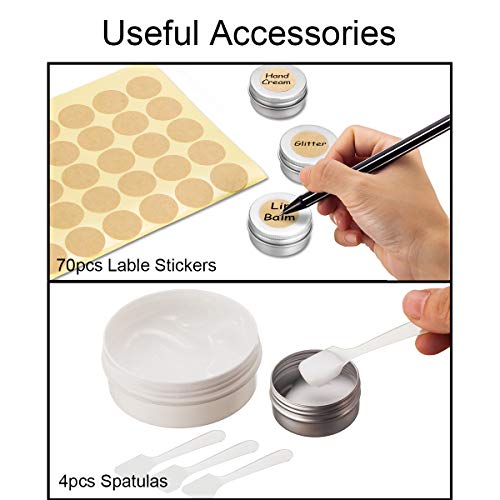 30 Piezas Tarros de Aluminio vacío Recipiente de cosmética para Crema loción máscaras Mini Velas cosméticos Arte de uñas (20 ml)