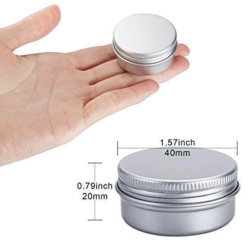 30 Piezas Tarros de Aluminio vacío Recipiente de cosmética para Crema loción máscaras Mini Velas cosméticos Arte de uñas (20 ml)