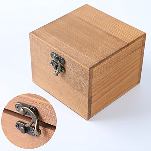 30 set antiguo cerrojo de gancho de cierre derecho La caja de la joyería de madera cubre la decoración con tornillos de repuesto, tono bronce