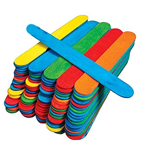 300 raíces Palitos de helado de color, palitos de helado de madera natural, juego de palitos casero, herramientas artesanales de madera para niños, decoraciones de bricolaje, colores mezclados