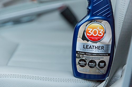 303 Limpiador y acondicionador de piel – protege de los rayos UV - limpia, acondiciona, y restaura las maletas, bolsos y zapatos de piel y vinilo, muebles y más, 473 ml