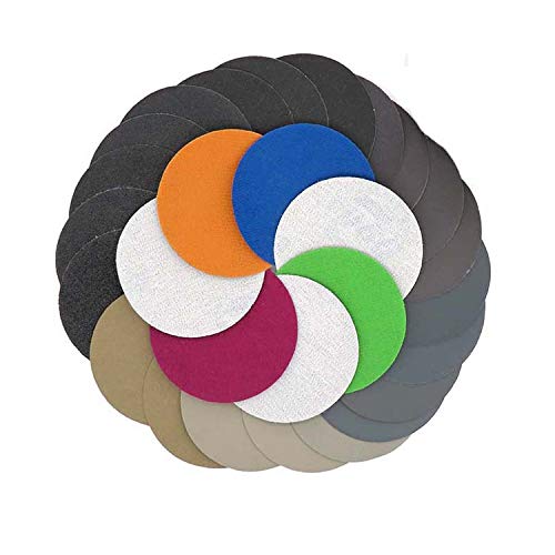 30pcs 150mm / 6" Pulgadas Granos 800/1000/1200/1500/2000/3000 Discos de lijado en seco al agua Gancho de bucle Papel de lija Hoja de arena de disco de papel de lija redonda