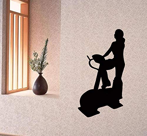 30x57cm Pegatinas de pared para baños, gimnasio, deporte, mujer, bicicleta estática, cuadros, decoración, calcomanía de oficina, papel tapiz, pared moderna, diy para imagen mural, ilustraciones