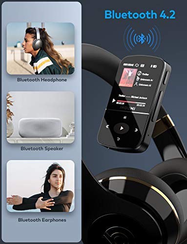 32GB Reproductor MP3 Bluetooth 4.2 Súper Ligero Gran Memoria Deportes IHOUMI Mp3 Player con Radio FM, Grabación de Voz, Podómetro,E-Book, Soporte SD USB TF hasta 128 GB Tarjeta 32GB Reproductor MP3 Bluetooth 4.2 Súper Ligero Gran Memoria Deportes IHOUMI Mp3 Player con Radio FM, Grabación de Voz, Podómetro,E-Book, Soporte SD USB TF hasta 128 GB Tarjeta