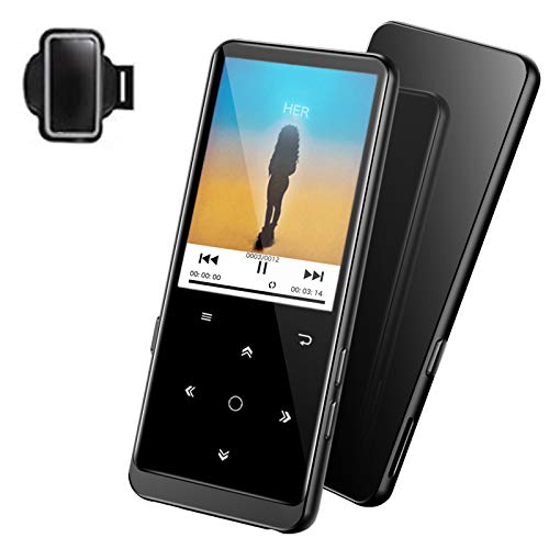 32GB Reproductor MP3 Bluetooth 4.2-SUPEREYE MP3 Player con Grabarora, FM Radio, con Pantalla de Color de 2.4" y Botón Táctil, Soporte hasta 64GB Tarjeta(Brazalete Deportivo, Auriculares incluidos)