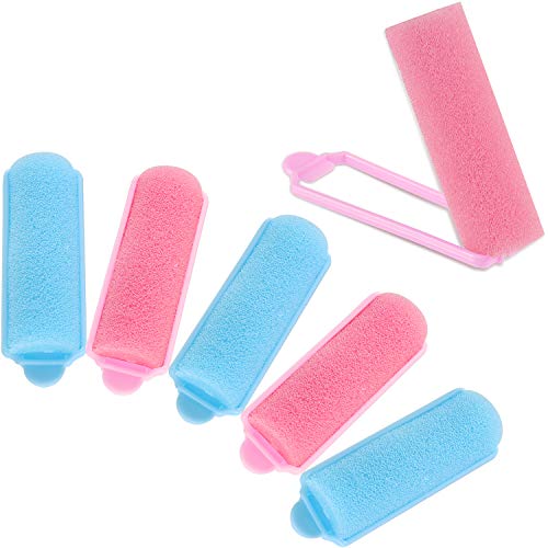 36 Piezas de Rulos de Pelo de Esponja Bigudí de Espuma Herramienta de Rizado para Peinado (Rosa y Azul) 36 Piezas de Rulos de Pelo de Esponja Bigudí de Espuma Herramienta de Rizado para Peinado (Rosa y Azul)