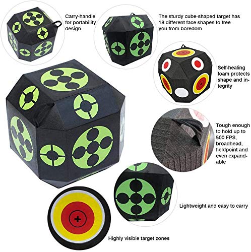 3D Cube Foam Target 18-1 Sided Arrow - Diana de doble arco (material XPE y naranja)